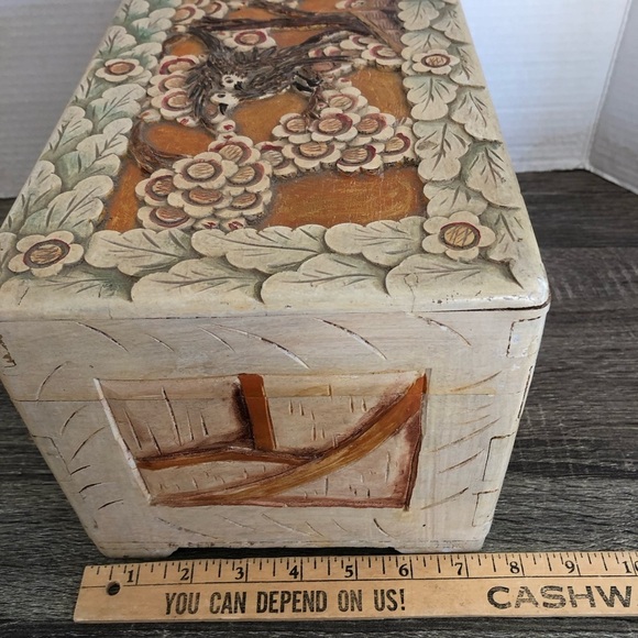 Hand Carved Wooden Treasure Box - Picture 11 of 17